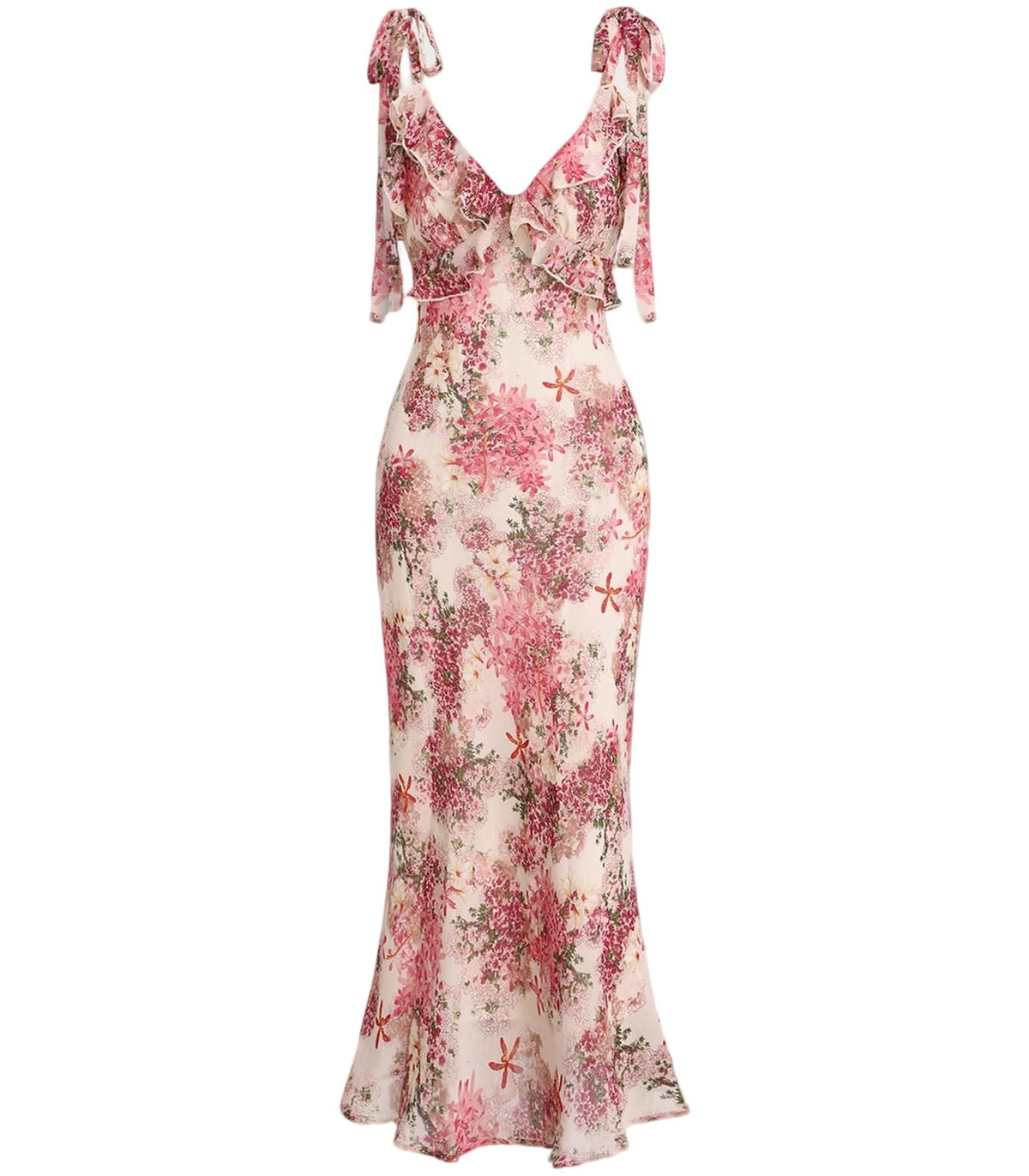 RIHOAS Boho Midi Floral Dress - Elegant Flowy Sundress | Formal-Inspired Outfit for Wedding Guest | Spring Summer Party Dress