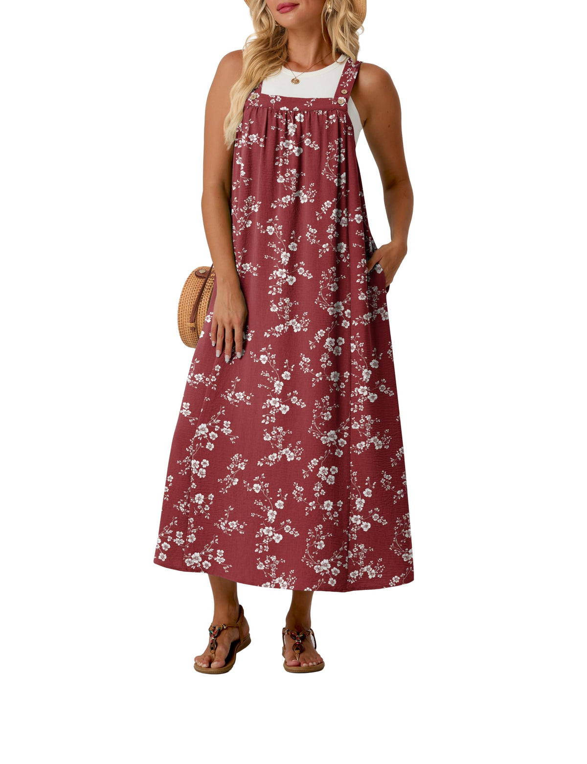 Lepunuo Overall Dress for Women Summer Adjustable Casual Cover Up