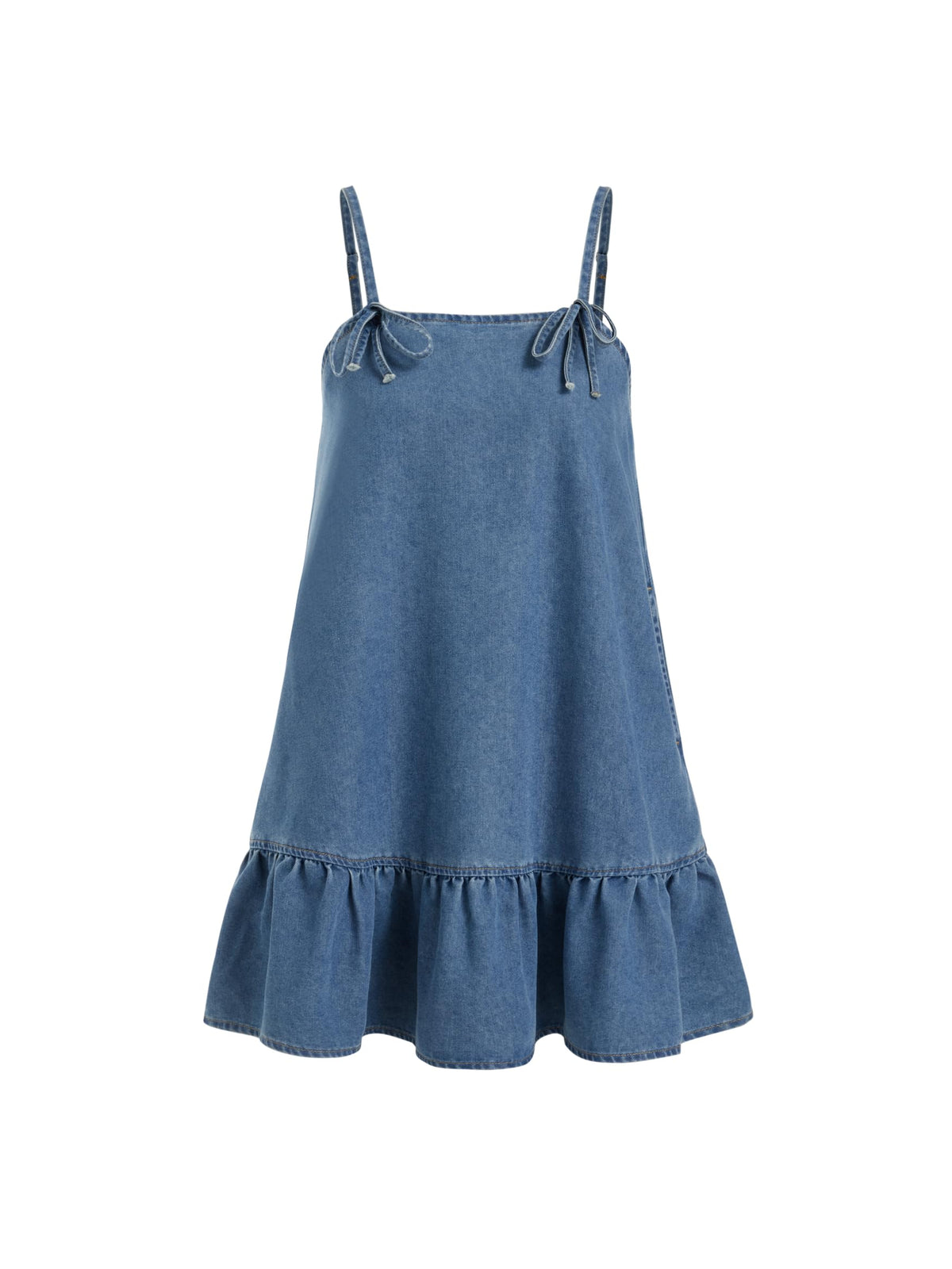 CIDER Womens Denim Overall Dress Jumper with Pockets Adjustable Strap