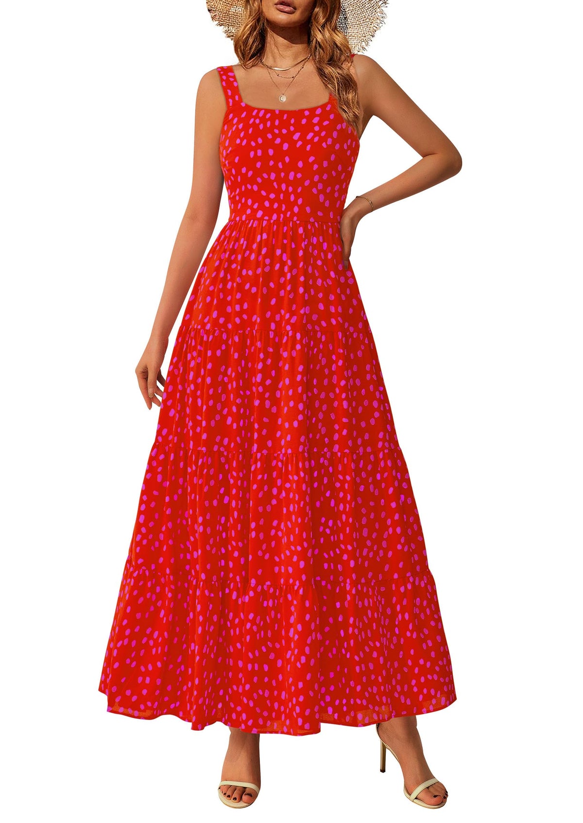 PRETTYGARDEN Womens 2026 Summer Dresses Fashion Clothing Floral Maxi Dress Ruffle Long Flowy Boho Beach Vacation Sundresses