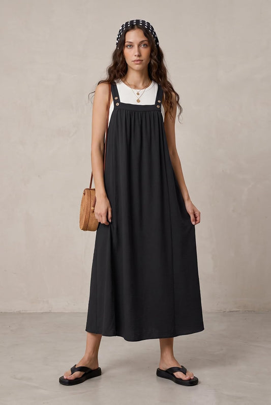 Lepunuo Overall Dress for Women Summer Adjustable Casual Cover Up
