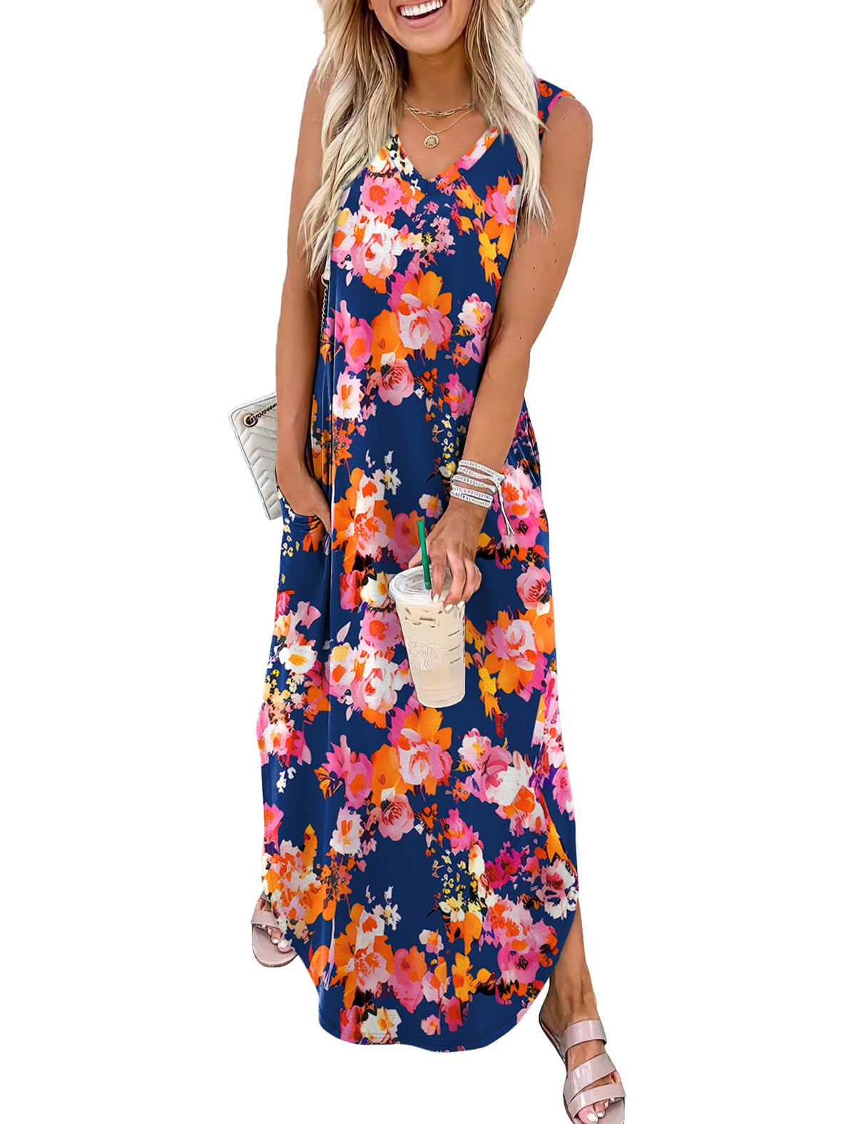 Sampeel Summer Dresses Maxi Dress Vacation Beach Sundresses 2025 with Pockets