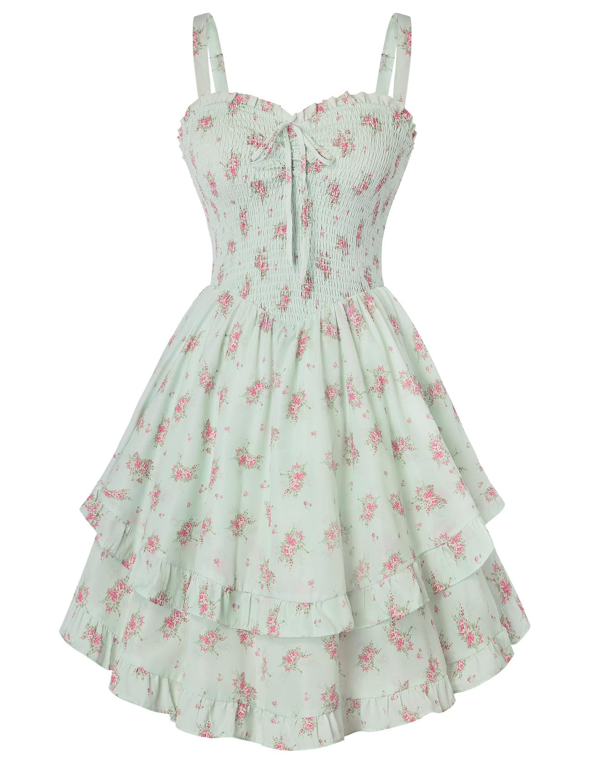 Scarlet Darkness Smocked Floral Sundresses Women Teens Summer Spring Dress