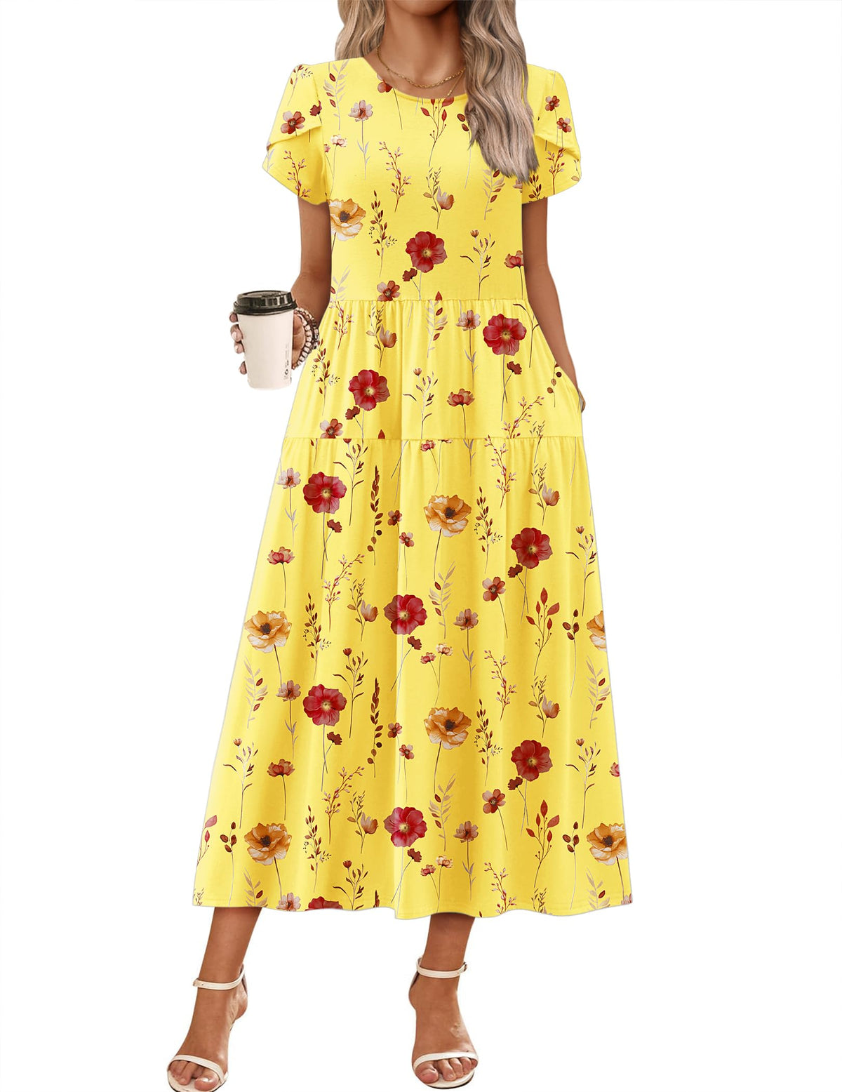 Zeagoo Summer Dresses for Women 2026 Maxi Bohemian Short Sleeve Long Dress