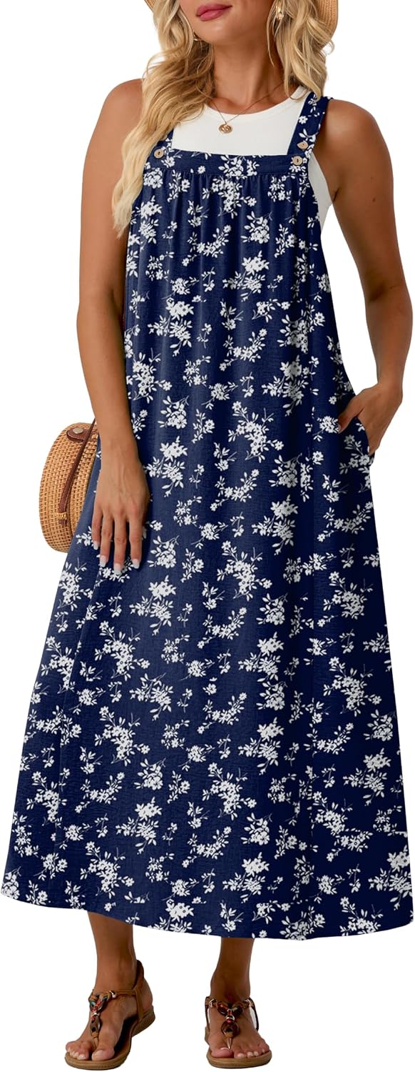 Lepunuo Overall Dress for Women Summer Adjustable Casual Cover Up