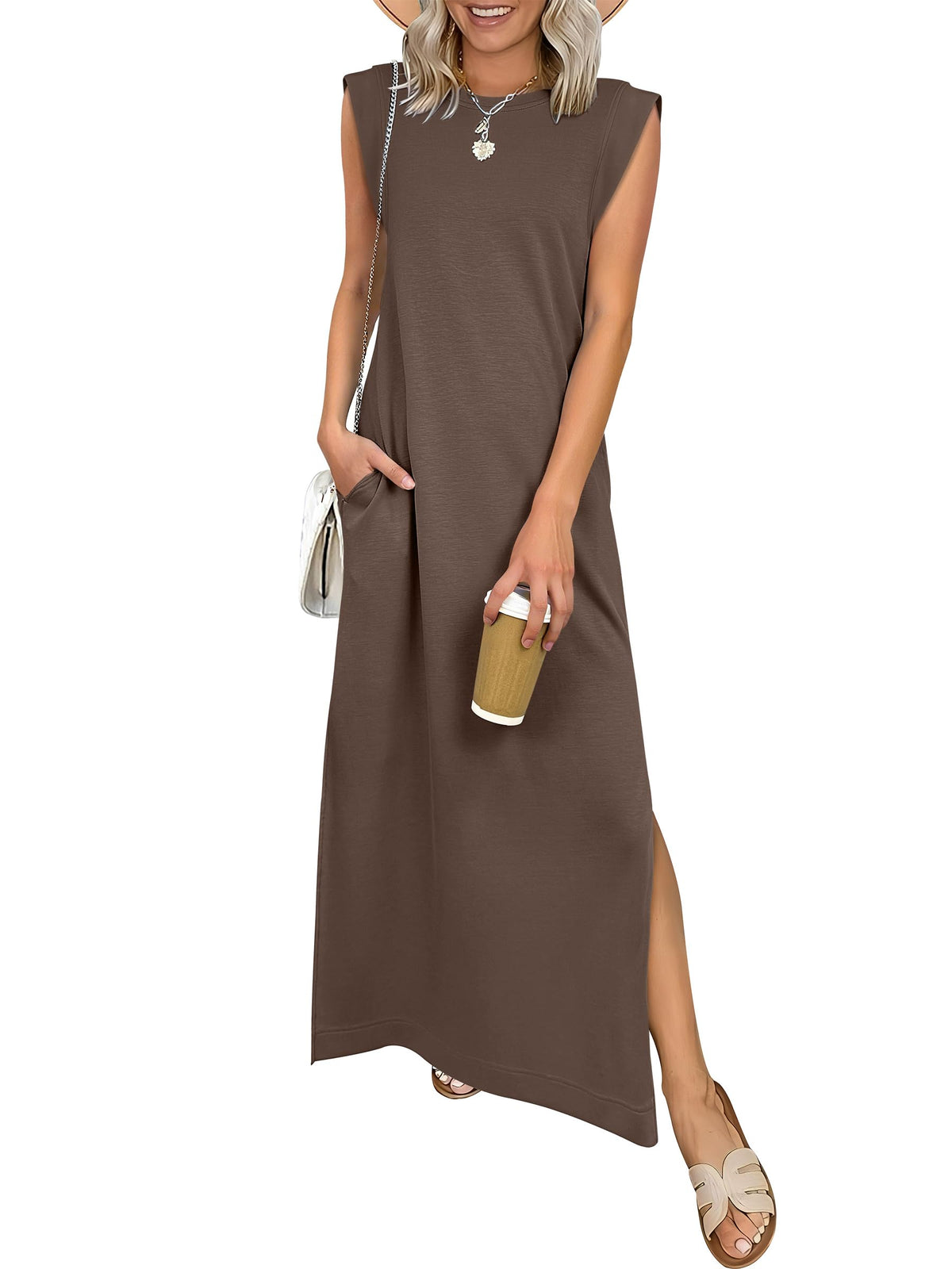 ANRABESS Womens Summer Maxi Dresses Wrinkle Free Sundress with Pockets