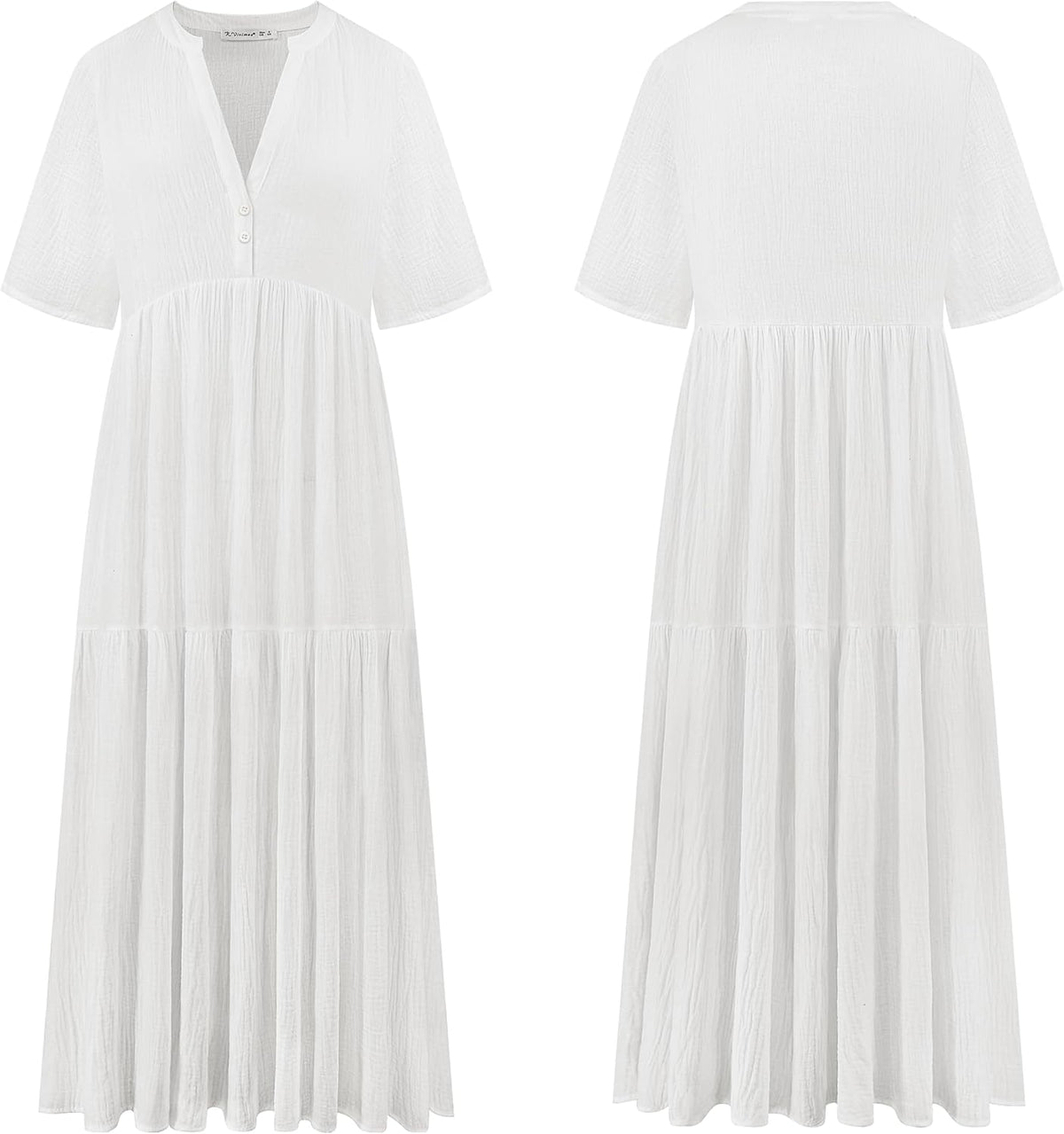 R.Vivimos Womens Summer Cotton Casual Flowy Maxi Dress