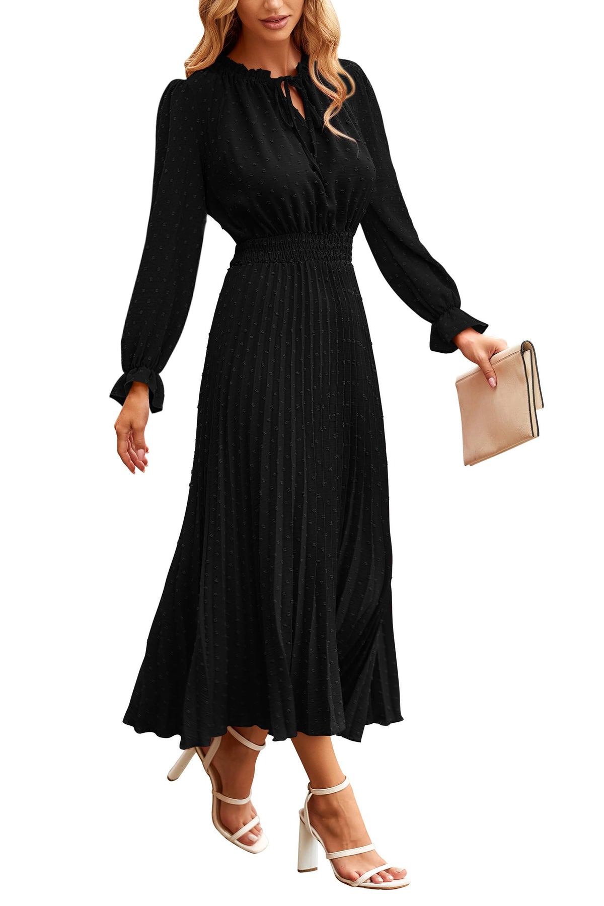 PRETTYGARDEN Women's Fall Midi Wedding Guest Dress