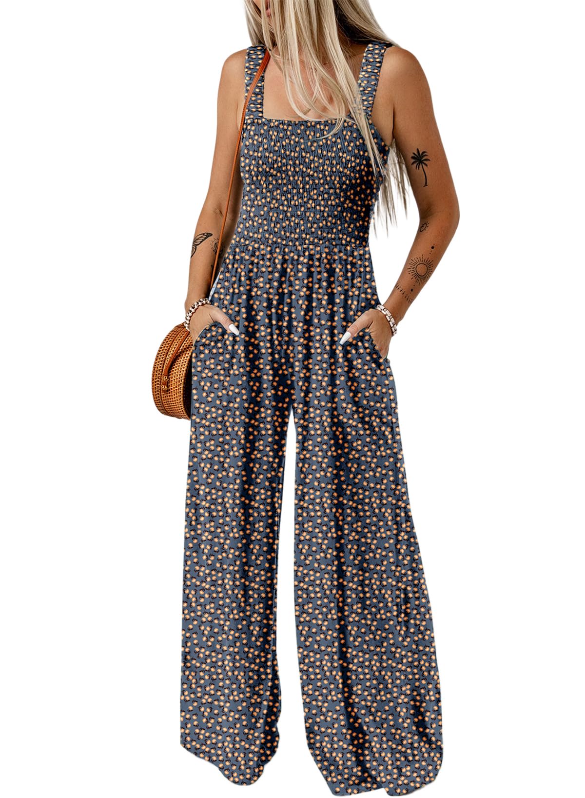 Dokotoo Women's Loose Overalls Jumpsuits One Piece Sleeveless Rompers
