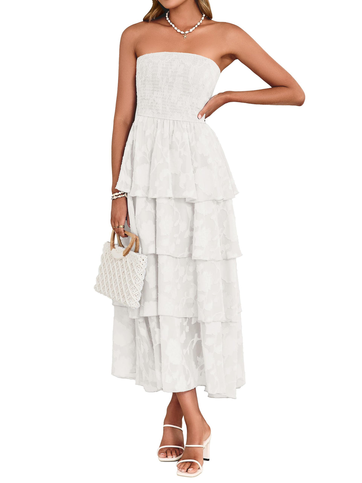 Simplee Womens Maxi Boho Floral Strpless Wedding Guest Beach Long Dress