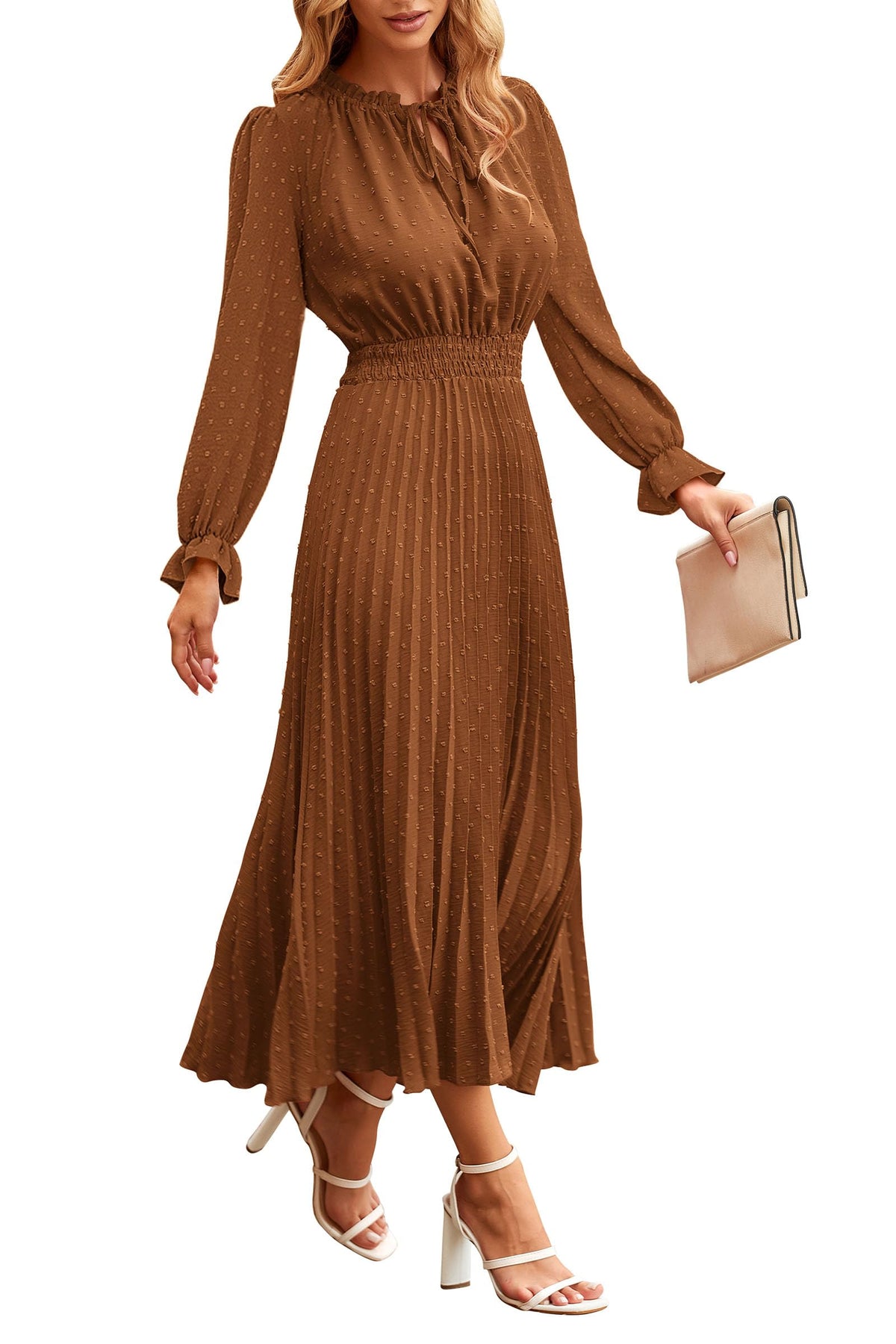 PRETTYGARDEN Women's Fall Midi Wedding Guest Dress