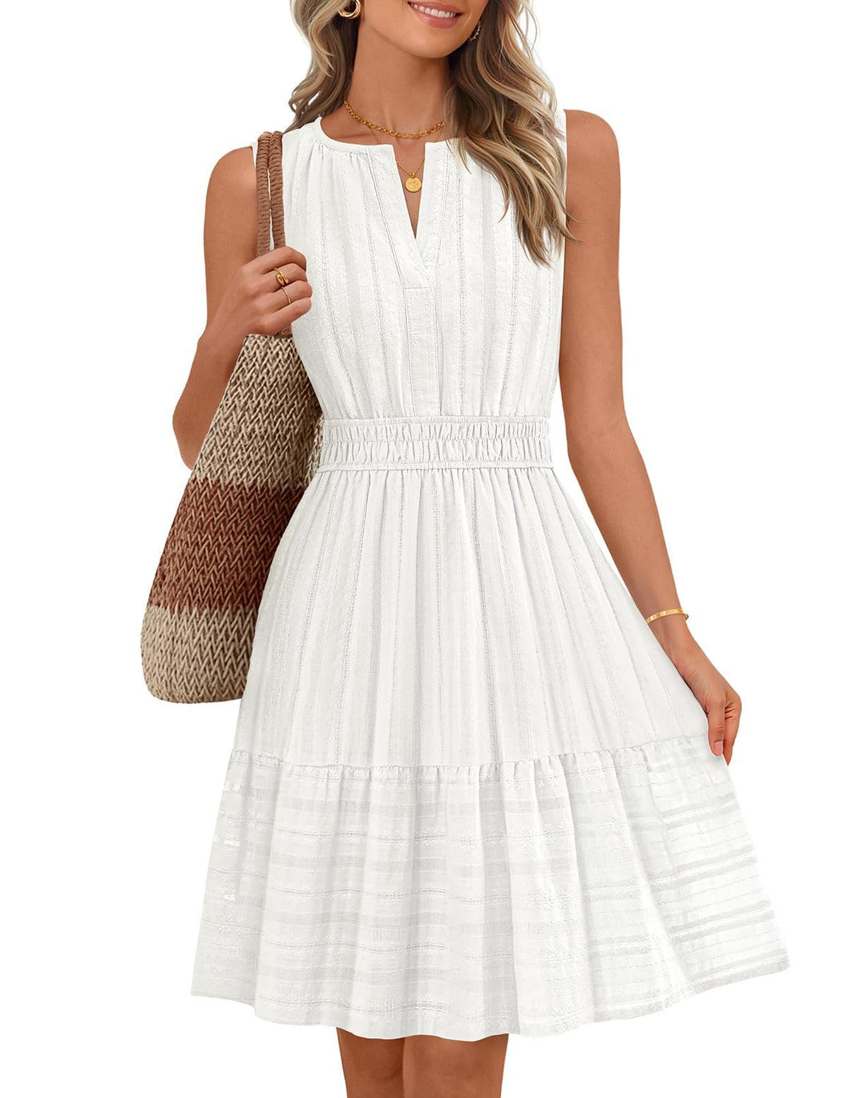 MEROKEETY Womens Summer Casual Beach Vacation Sleeveless Mini Sundress 2026