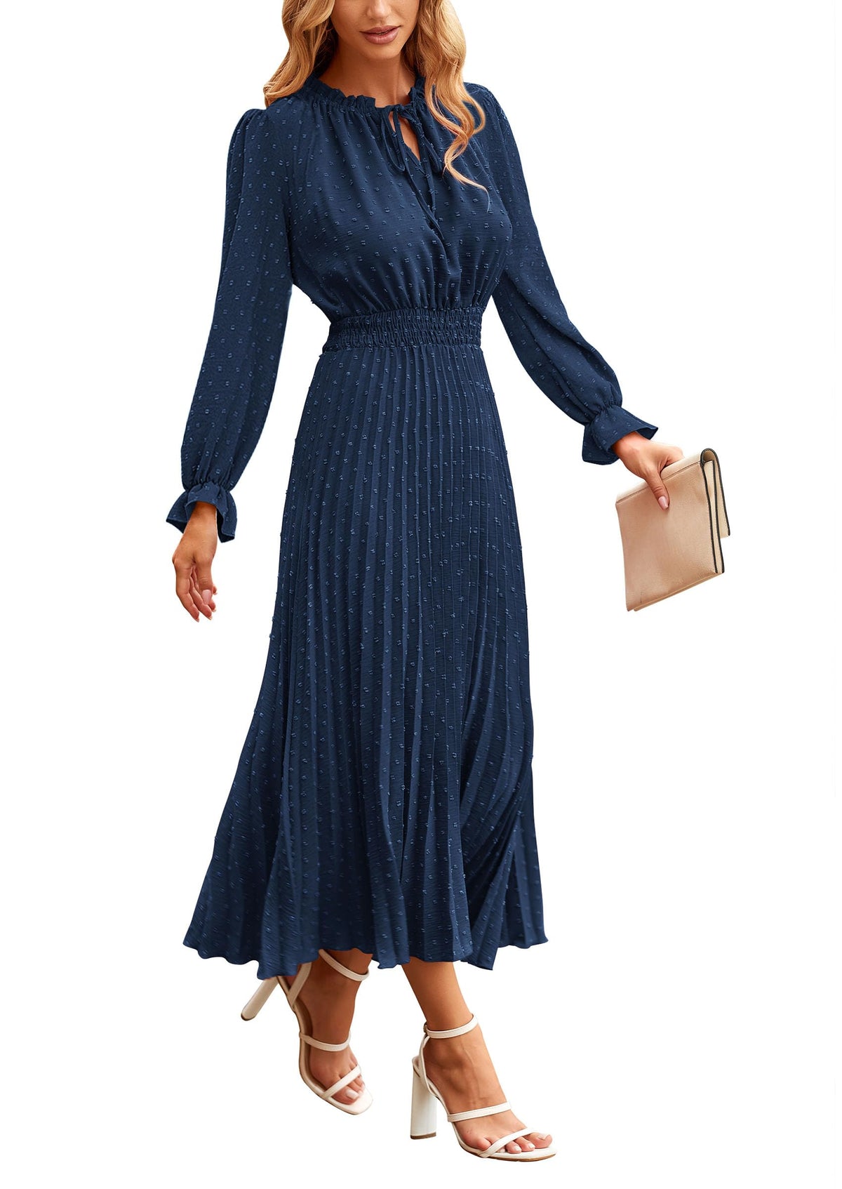 PRETTYGARDEN Women's Fall Midi Wedding Guest Dress