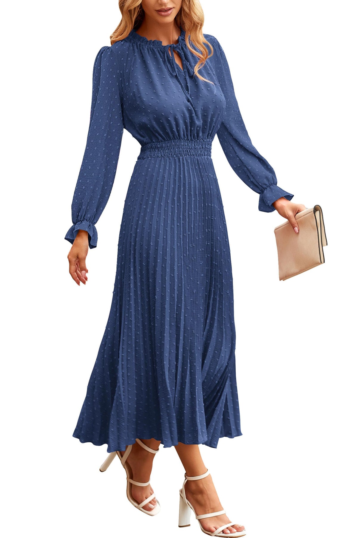 PRETTYGARDEN Women's Fall Midi Wedding Guest Dress