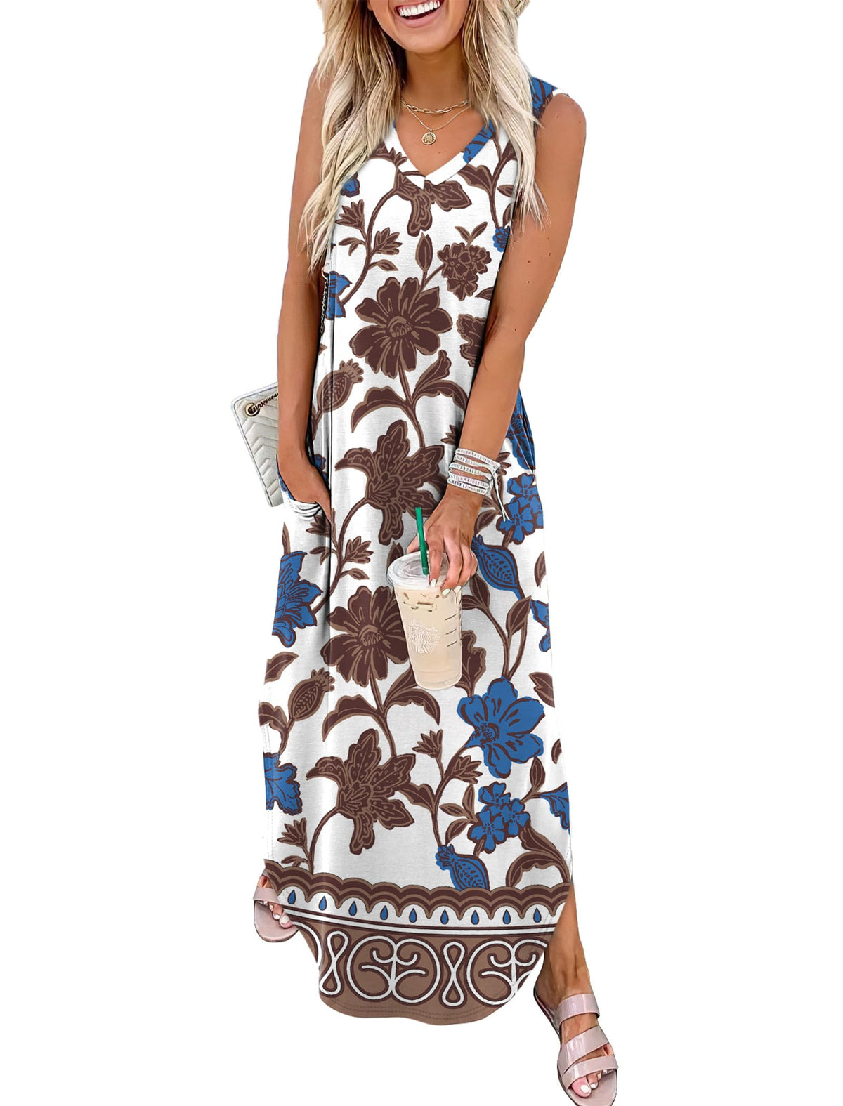 Sampeel Summer Dresses Maxi Dress Vacation Beach Sundresses 2025 with Pockets