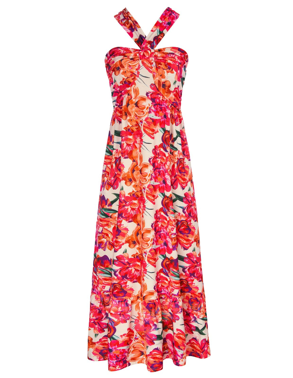 GRACE KARIN Womens Summer Floral Halter Boho Maxi Dresses