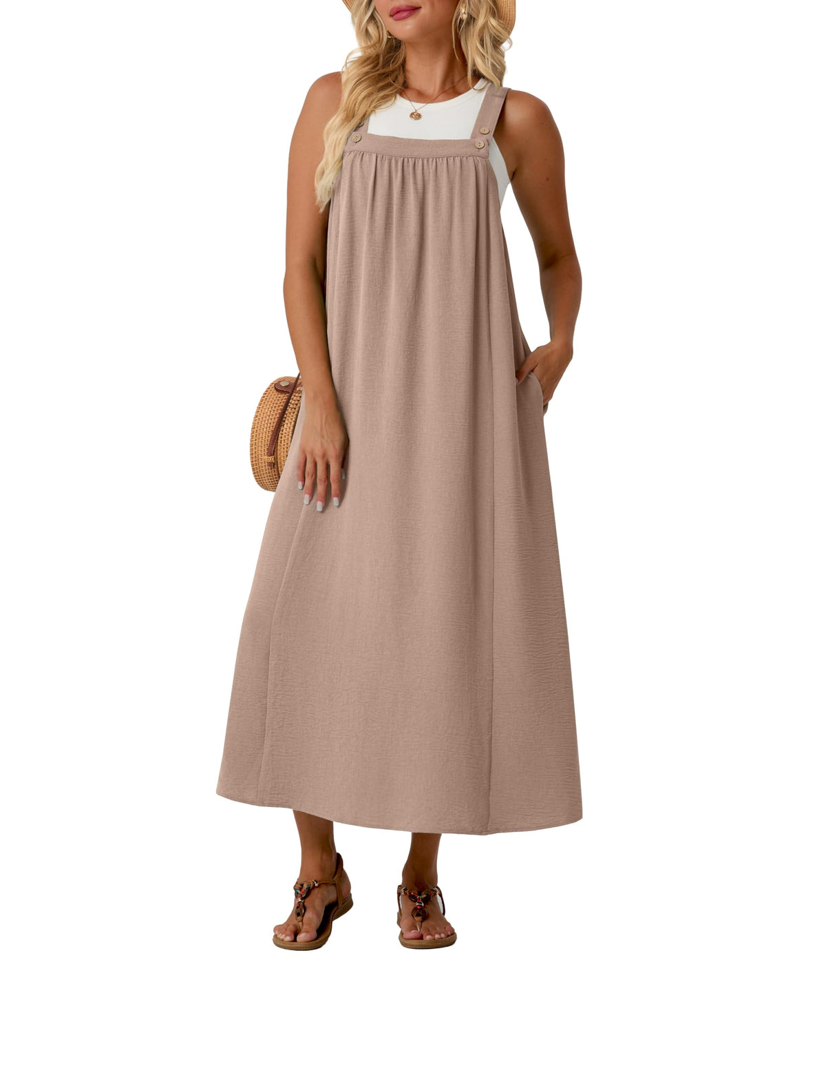 Lepunuo Overall Dress for Women Summer Adjustable Casual Cover Up