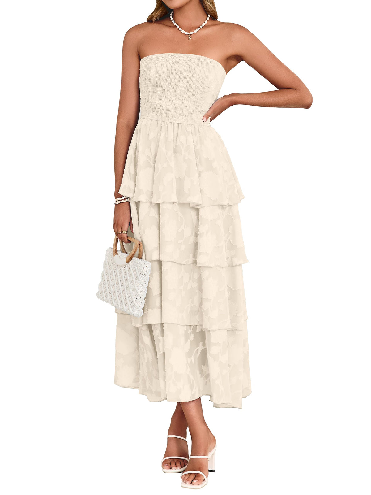 Simplee Womens Maxi Boho Floral Strpless Wedding Guest Beach Long Dress