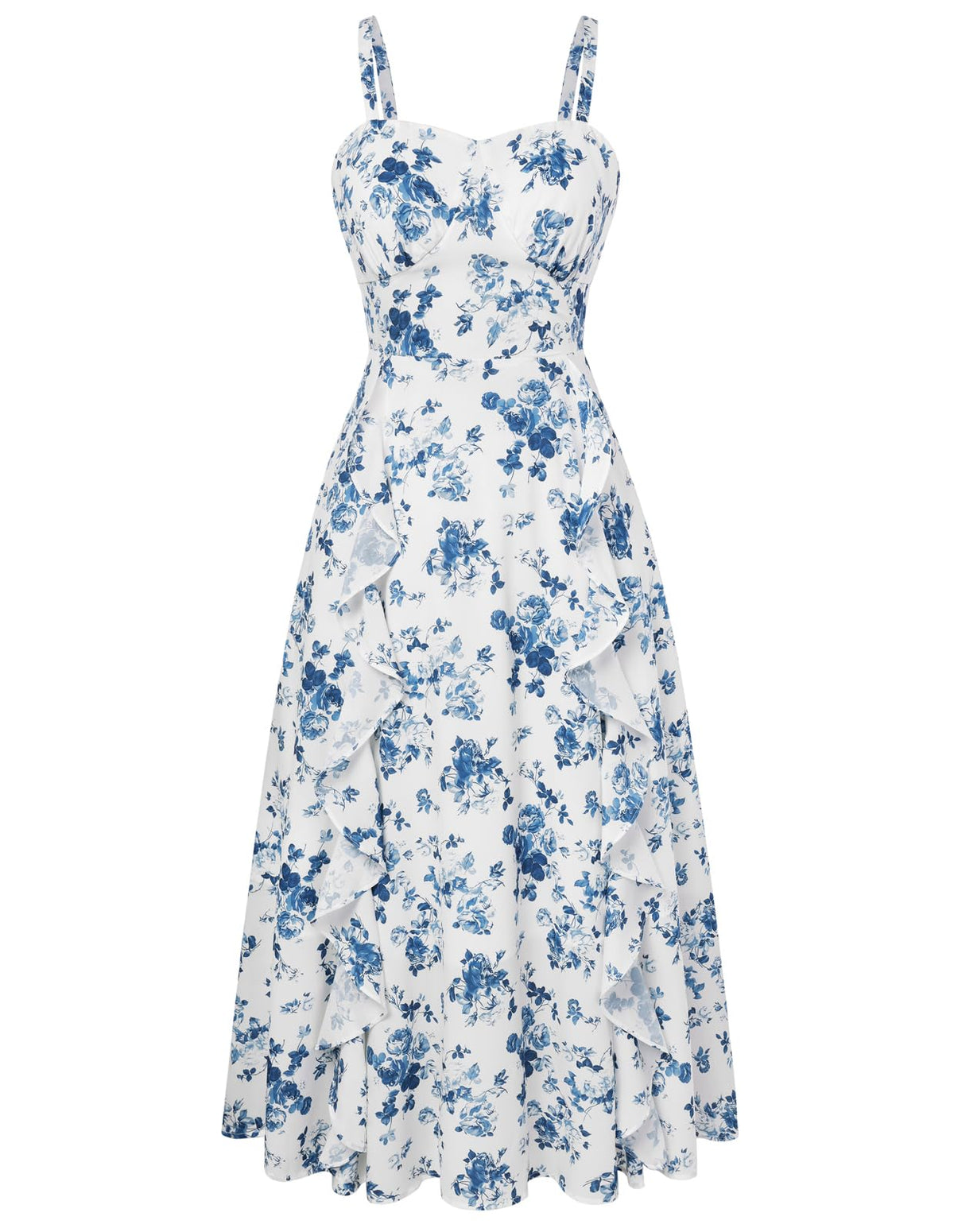 Belle Poque Women Sun Dresses Midi Ruffle Dress