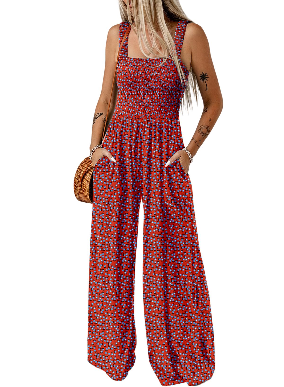 Dokotoo Women's Loose Overalls Jumpsuits One Piece Sleeveless Rompers