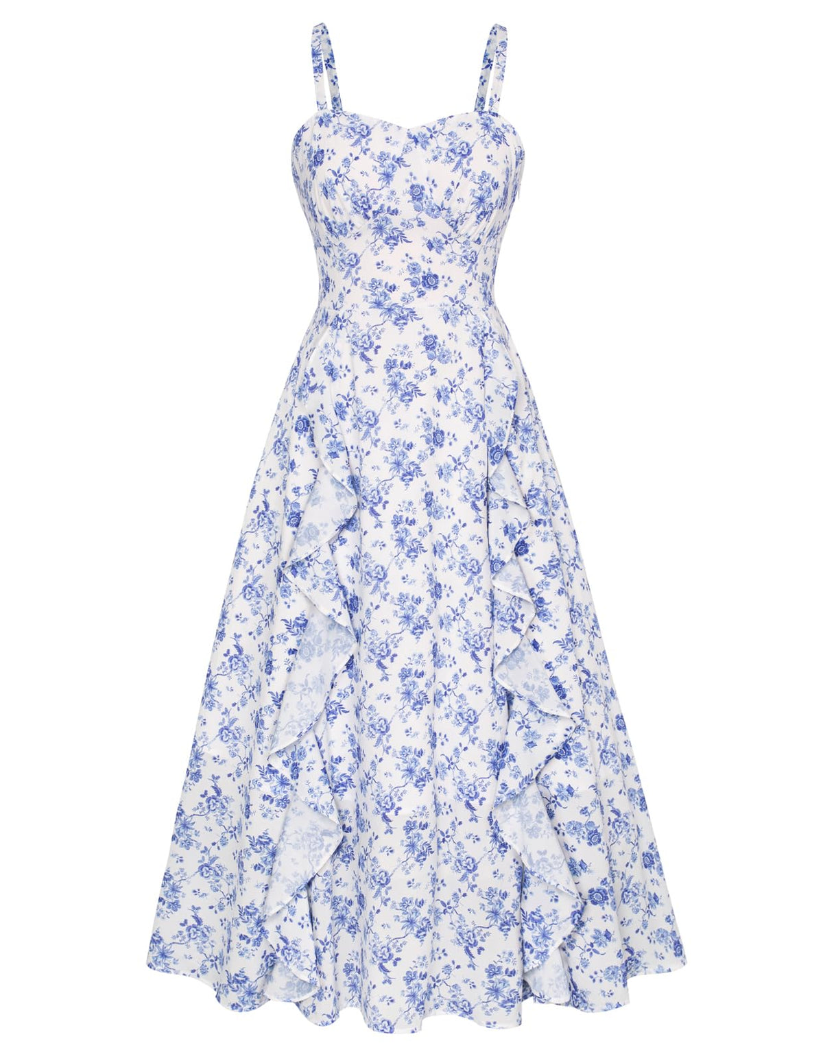 Belle Poque Women Sun Dresses Midi Ruffle Dress