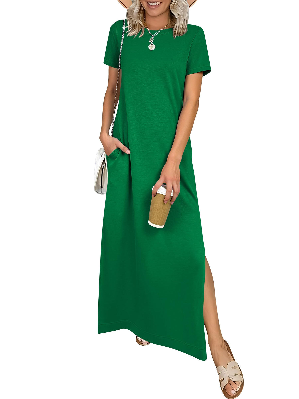 ANRABESS Womens Summer Maxi Dresses Wrinkle Free with Pockets
