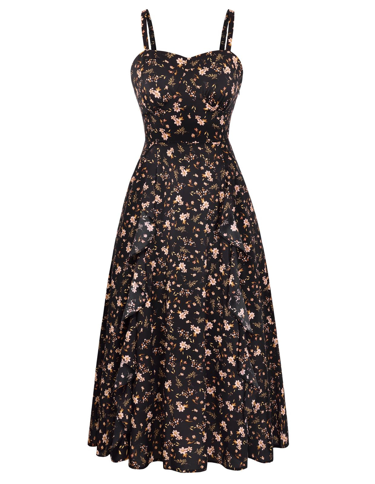 Belle Poque Women Sun Dresses Midi Ruffle Dress