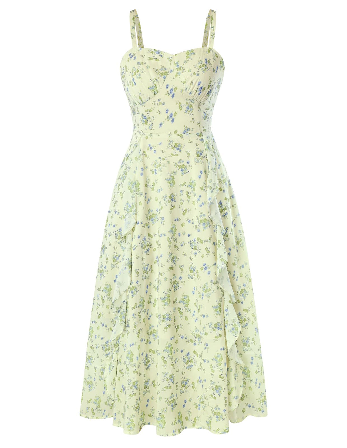 Belle Poque Women Sun Dresses Midi Ruffle Dress