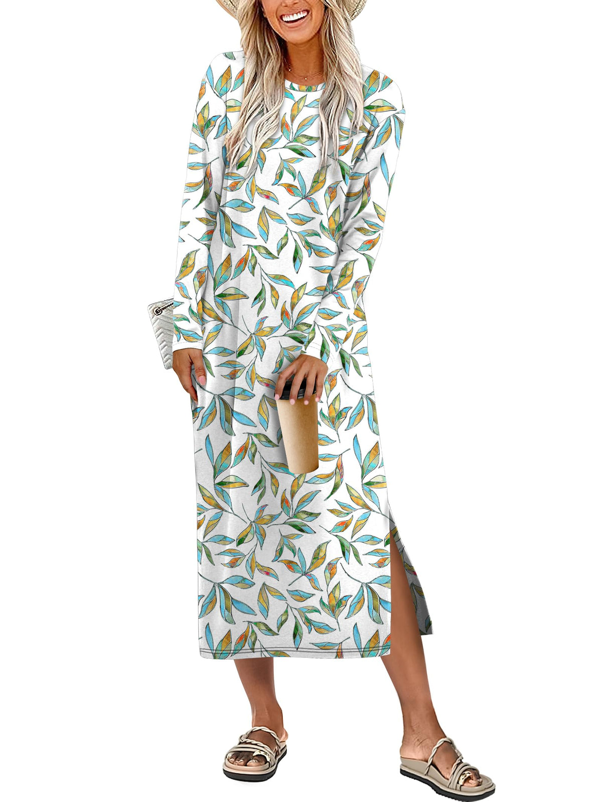 ANRABESS Long Sleeve Midi Dresses for Women