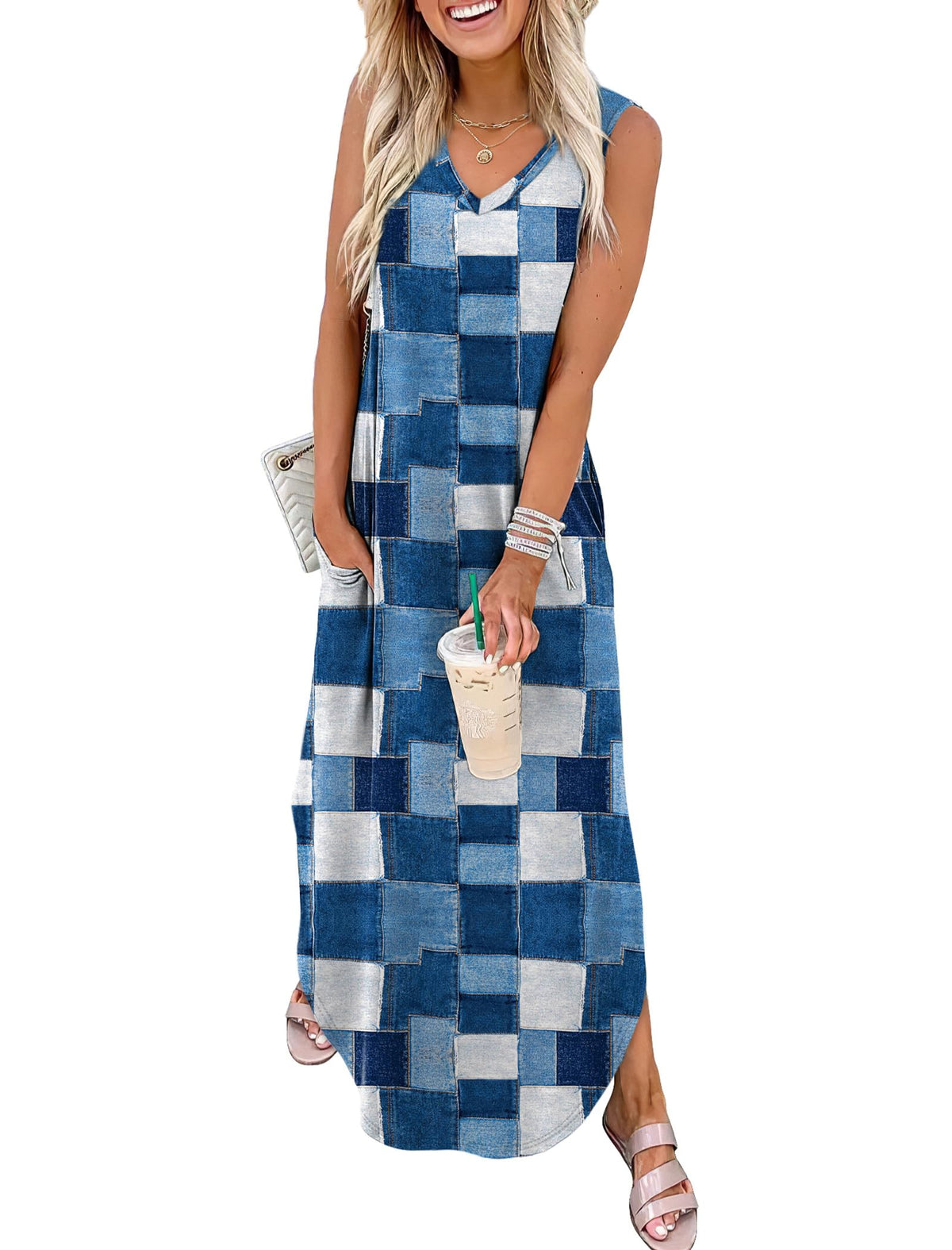 Sampeel Summer Dresses Maxi Dress Vacation Beach Sundresses 2025 with Pockets