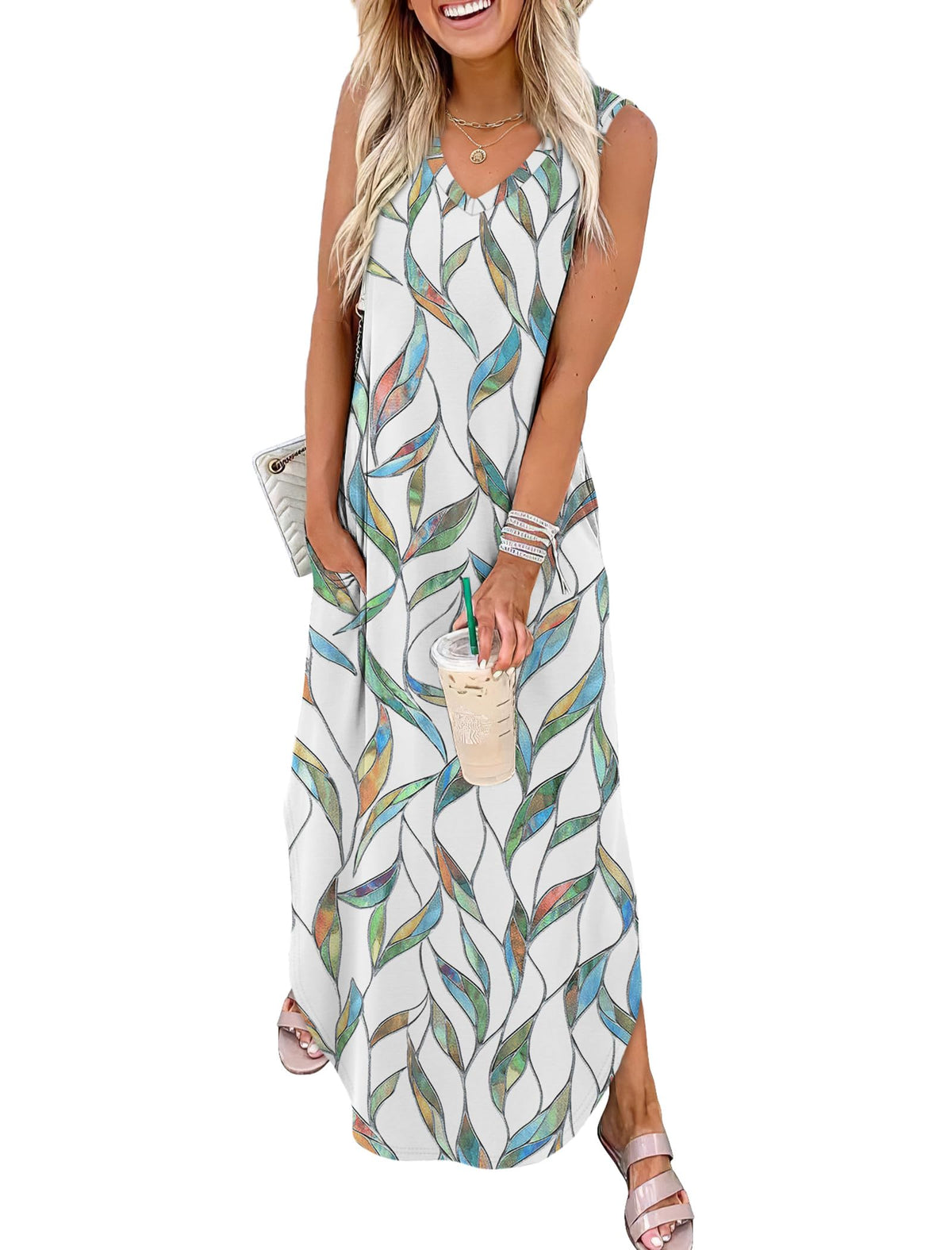 Sampeel Summer Dresses Maxi Dress Vacation Beach Sundresses 2025 with Pockets