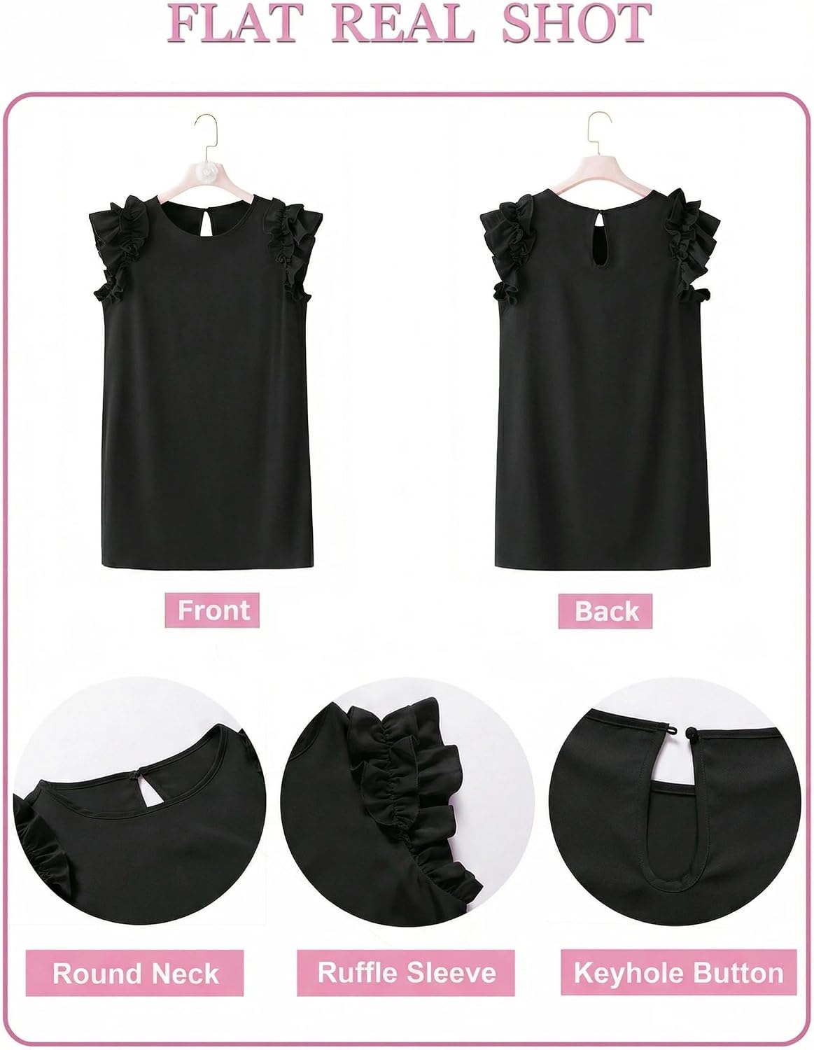 Spriolim 2026 Mini Dresses for Women Ruffle Sleeve Crewneck Summer Dresses