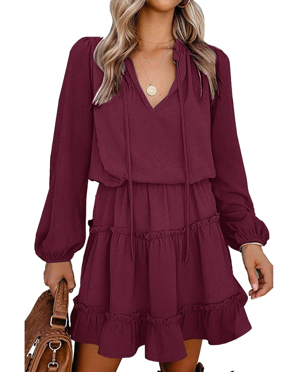 BTFBM Long Sleeve Dress for Women Fall 2026