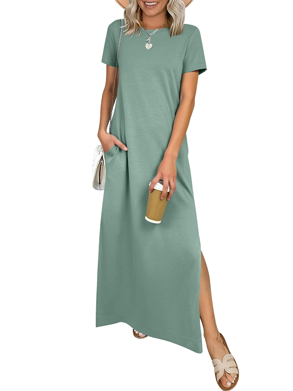 ANRABESS Womens Summer Maxi Dresses Wrinkle Free with Pockets