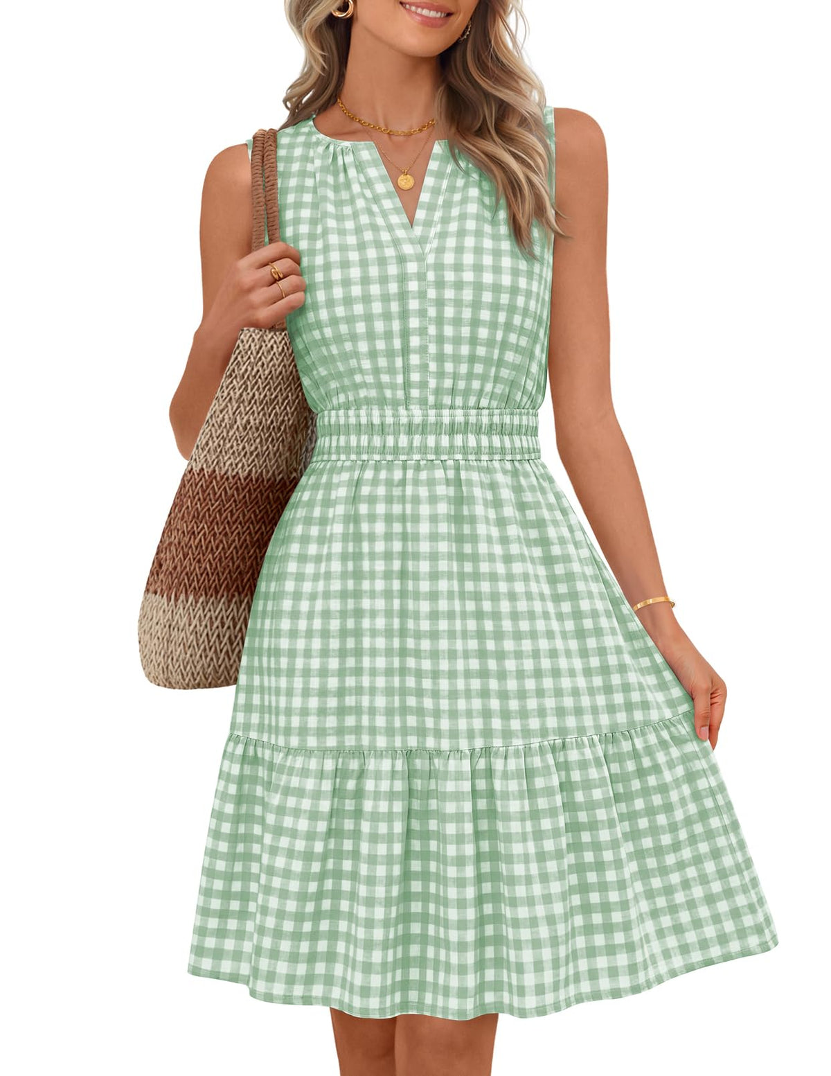 MEROKEETY Womens Summer Casual Beach Vacation Sleeveless Mini Sundress 2026