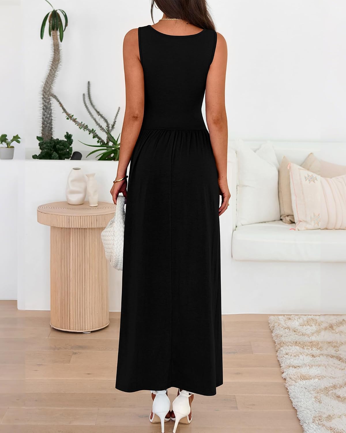 BTFBM Summer Maxi Dresses for Women Sleeveless Casual Dress