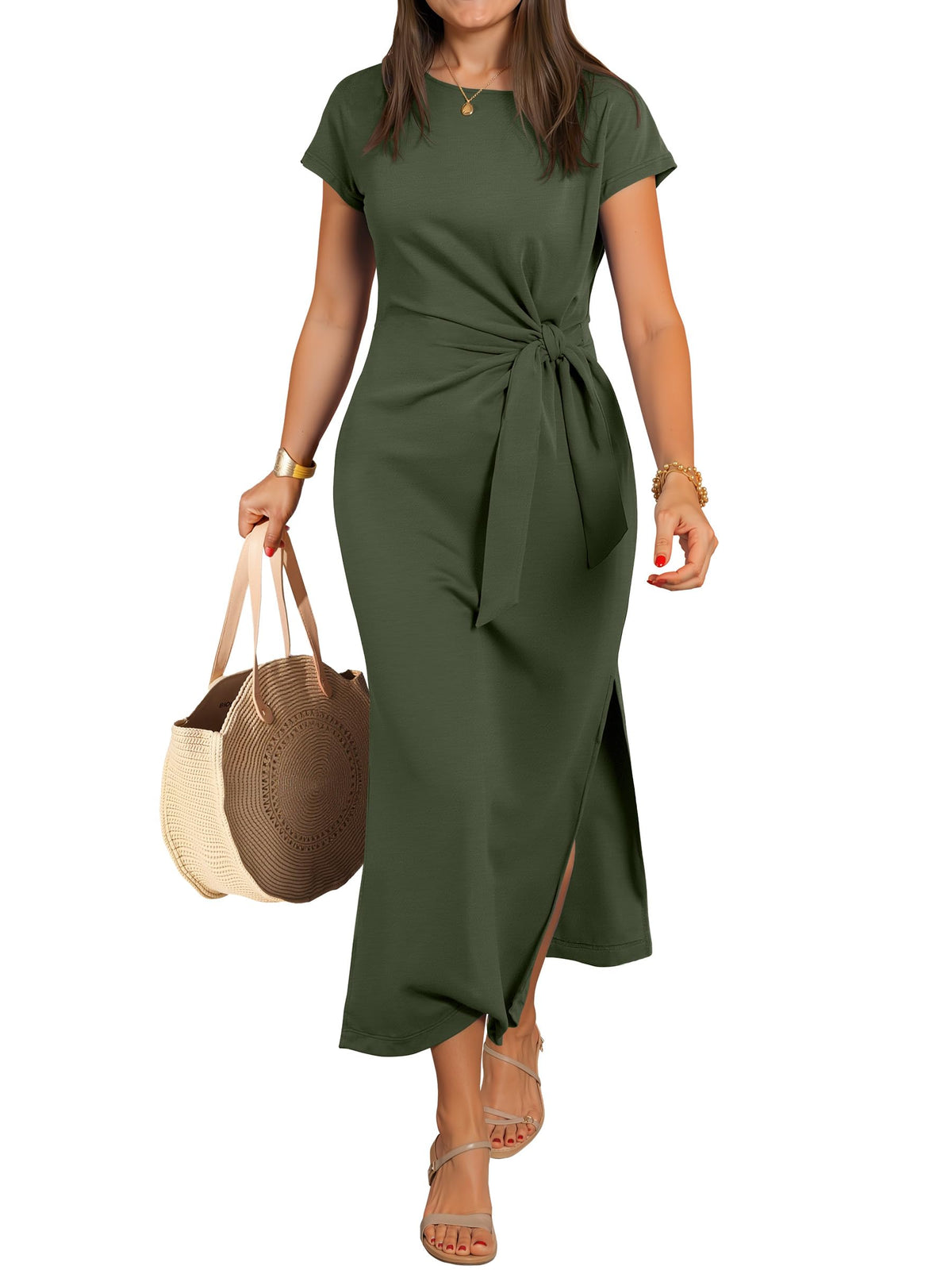 ANRABESS Womens Summer Wrinkle-Free Maxi Dress