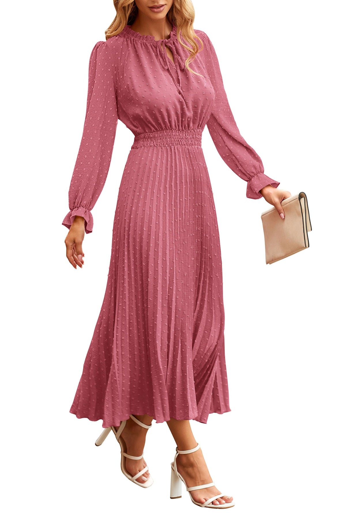 PRETTYGARDEN Women's Fall Midi Wedding Guest Dress
