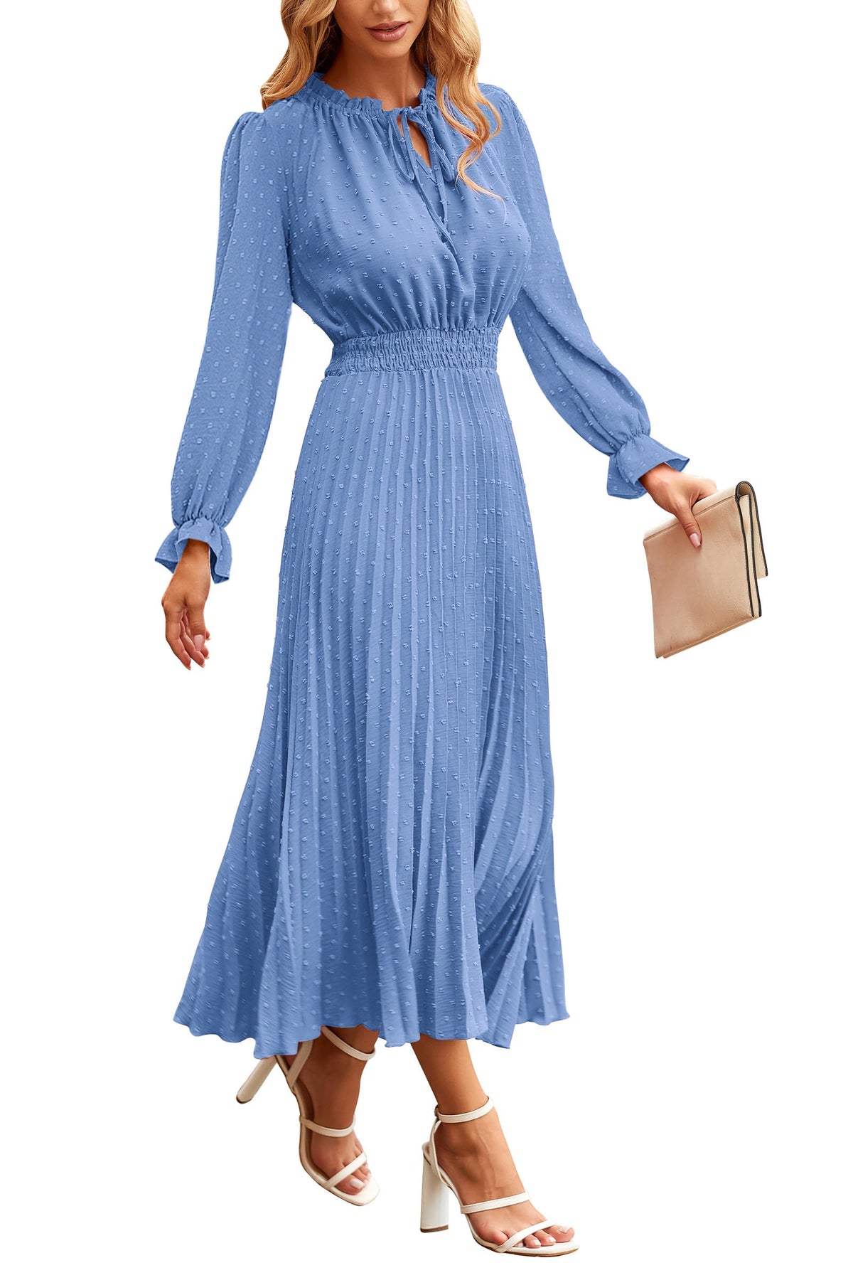PRETTYGARDEN Women's Fall Midi Wedding Guest Dress