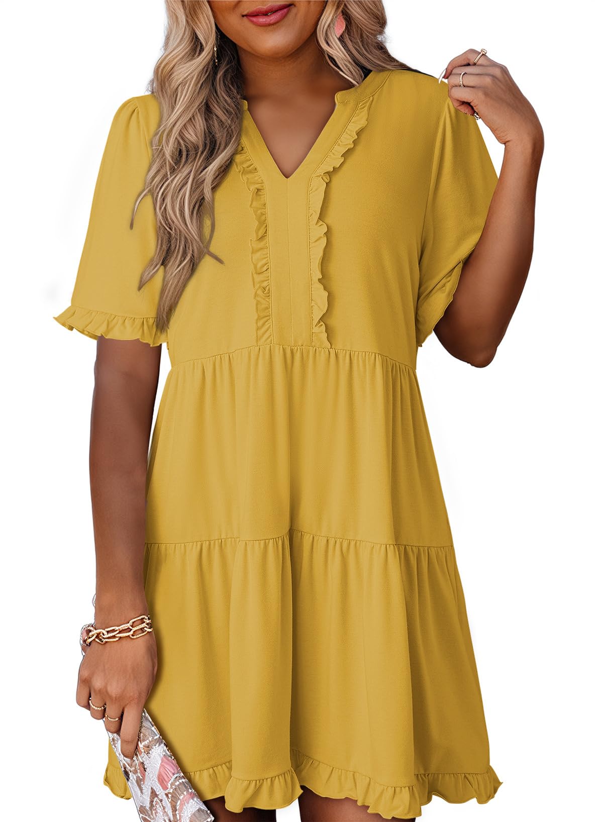Dokotoo Womens A Line Babydoll Casual Summer Dresses with Pockets