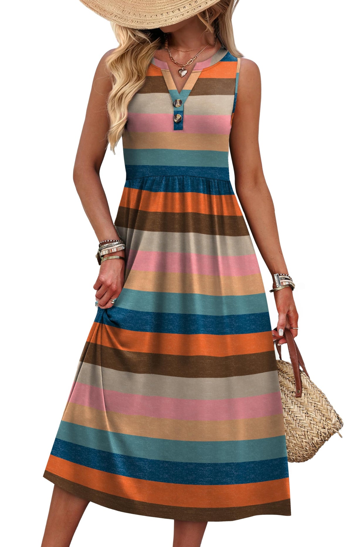 WIHOLL Women's Summer Dresses Maxi Dress Vacation Beach Sundresses 2026 with Pockets