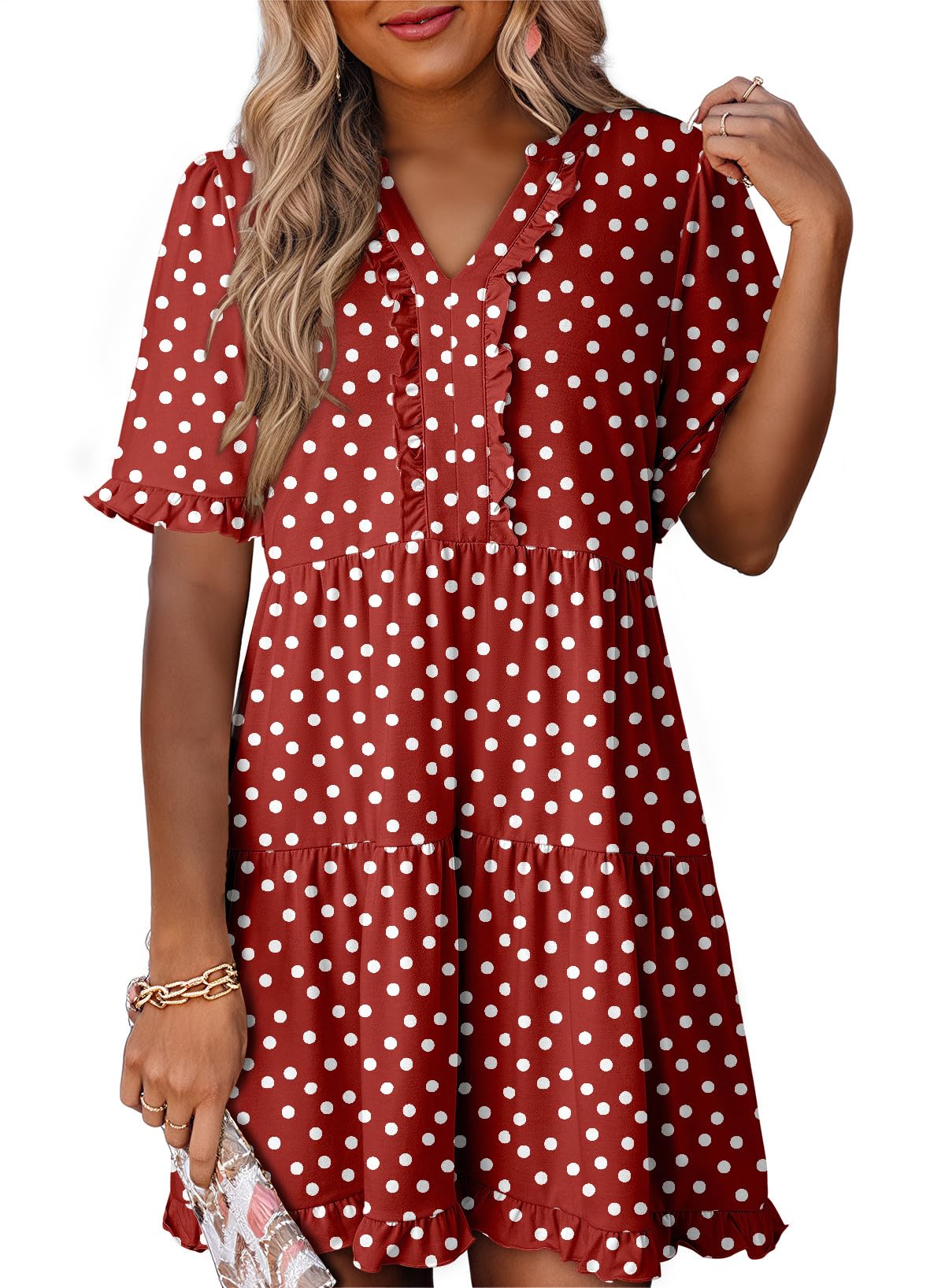 Dokotoo Womens A Line Babydoll Casual Summer Dresses with Pockets