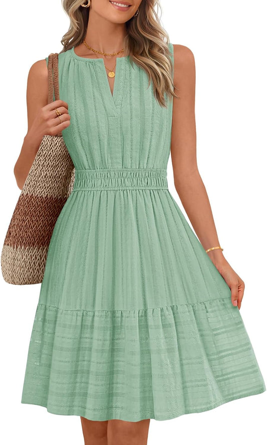 MEROKEETY Womens Summer Casual Beach Vacation Sleeveless Mini Sundress 2026