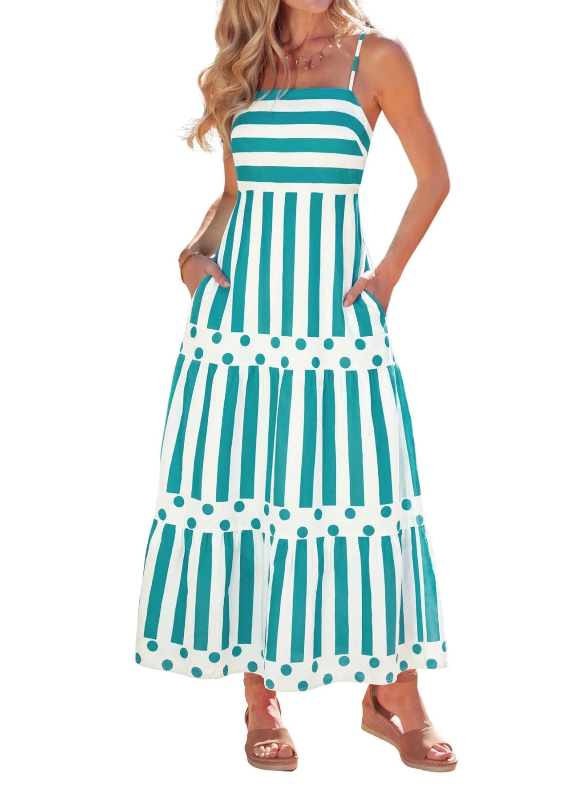 popvil Women Summer Maxi Dress 2026 Spaghetti Strap Long Beach Dress
