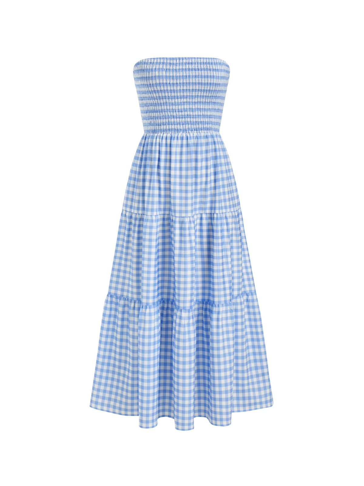 CIDER Women's Strapless Dress with Pockets Tube Striped Long Midi Dresses A Line Beach Vacation Casual Summer Outfits