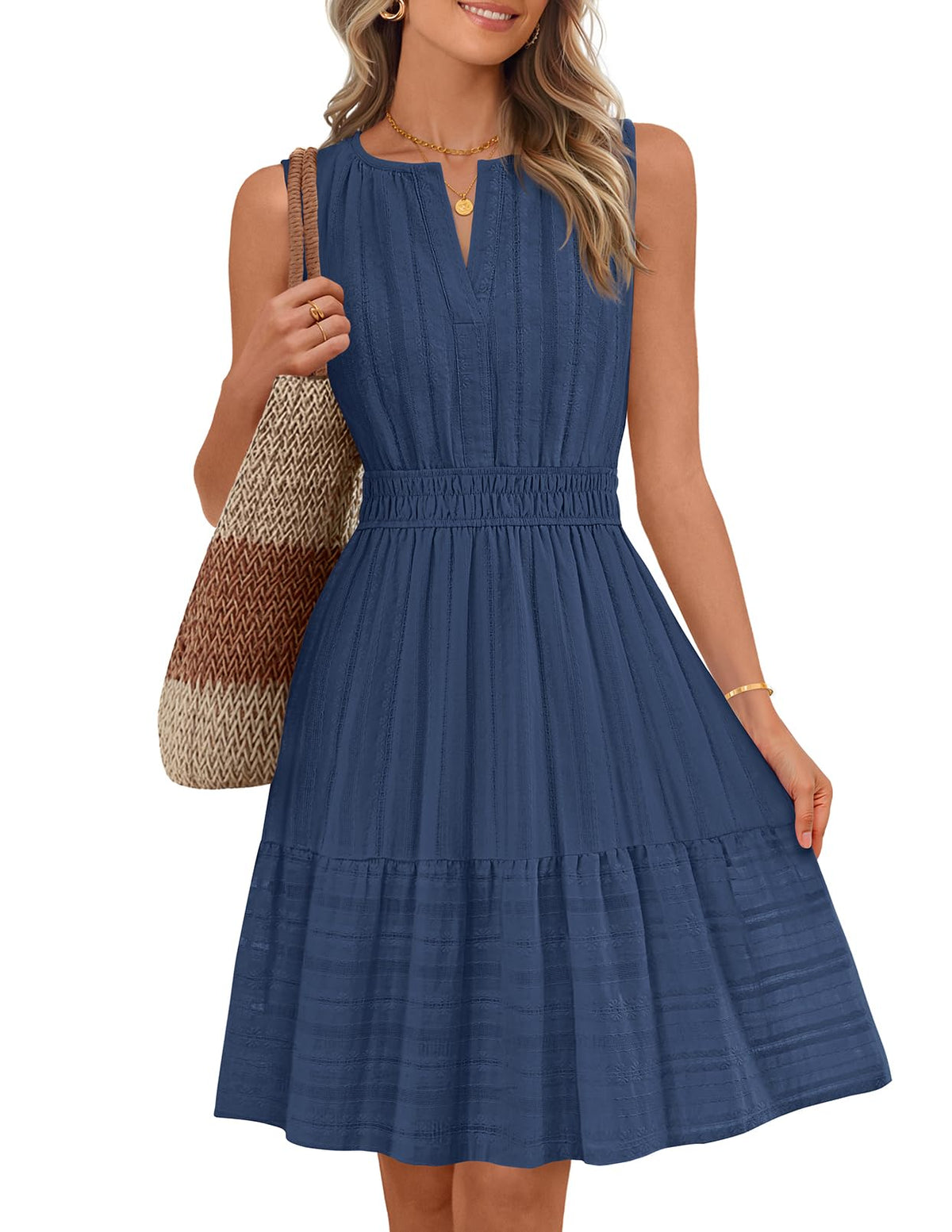 MEROKEETY Womens Summer Casual Beach Vacation Sleeveless Mini Sundress 2026