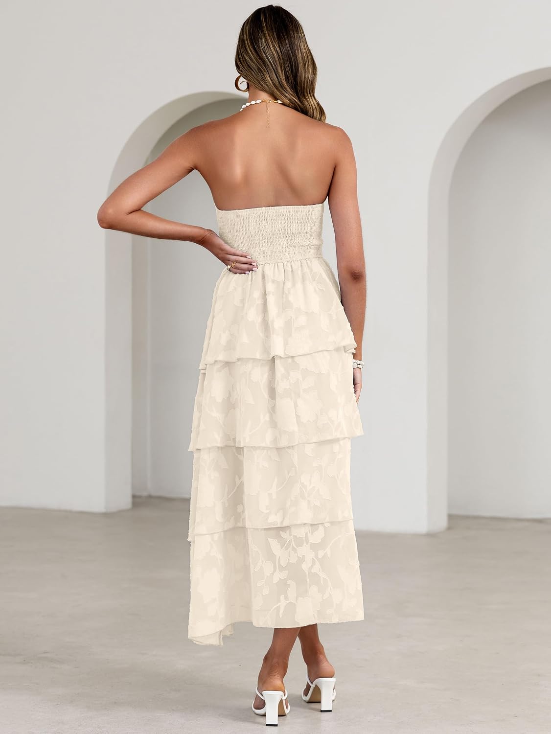 Simplee Womens Maxi Boho Floral Strpless Wedding Guest Beach Long Dress