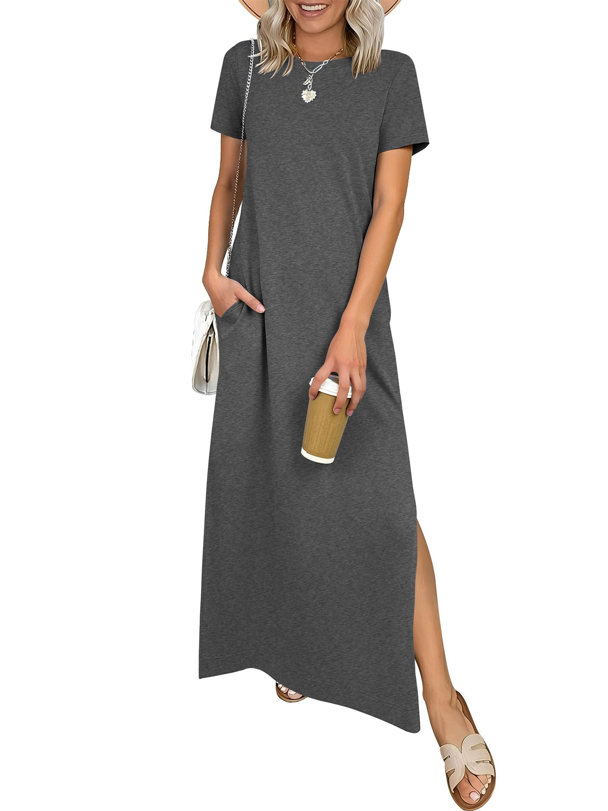ANRABESS Womens Summer Maxi Dresses Wrinkle Free with Pockets