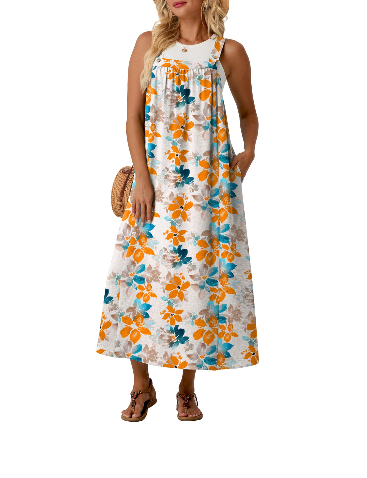 Lepunuo Overall Dress for Women Summer Adjustable Casual Cover Up