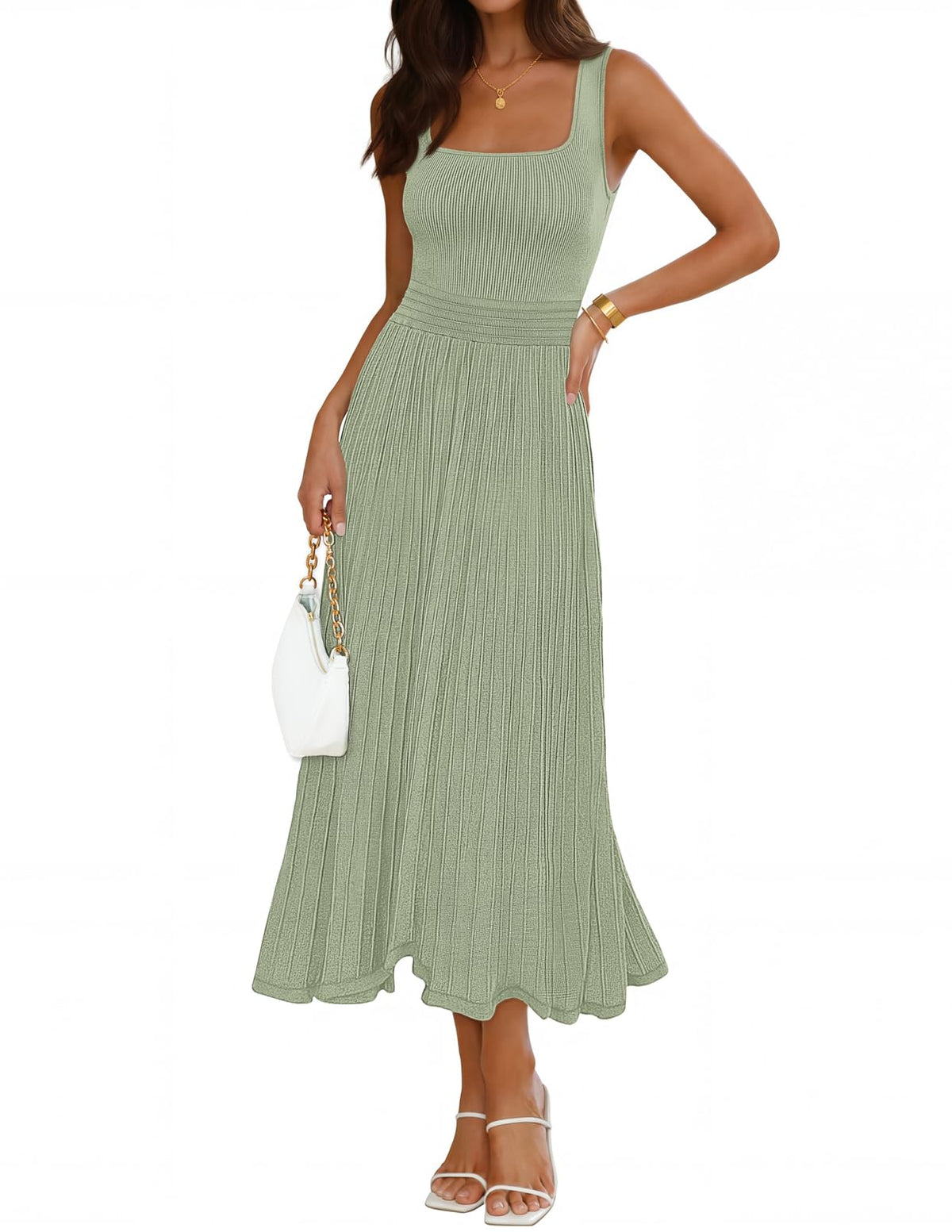 MEROKEETY Women's Summer Cocktail Party Elegant Work Midi Dress